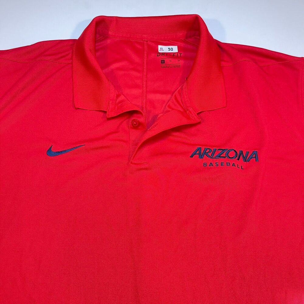 Univeristy of Arizona Baseball Player Issue Nike Dri Fit Polo Golf Shirt Mens XL